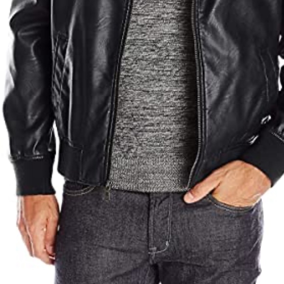 CALVIN KLEIN Faux Leather Lightweight Jacket - Picture 2 of 2